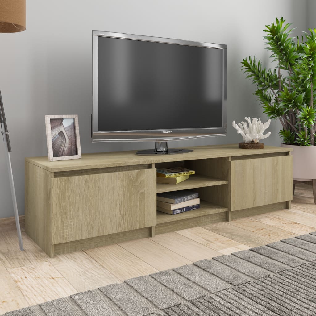 TV Cabinet Sonoma Oak 140x40x35.5 cm Engineered Wood - Sid & Sam