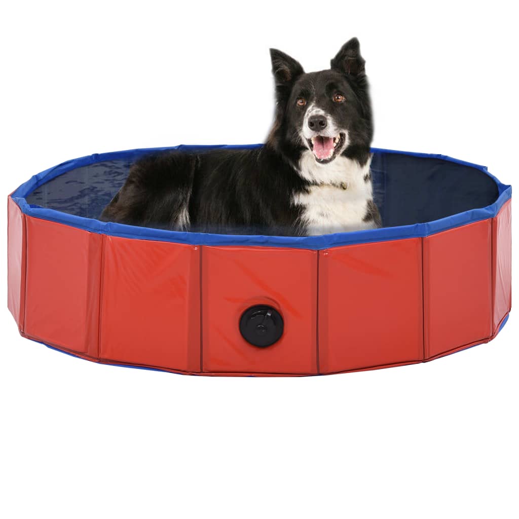 Foldable Dog Swimming Pool Red 80x20 cm PVC - R and M Furniture