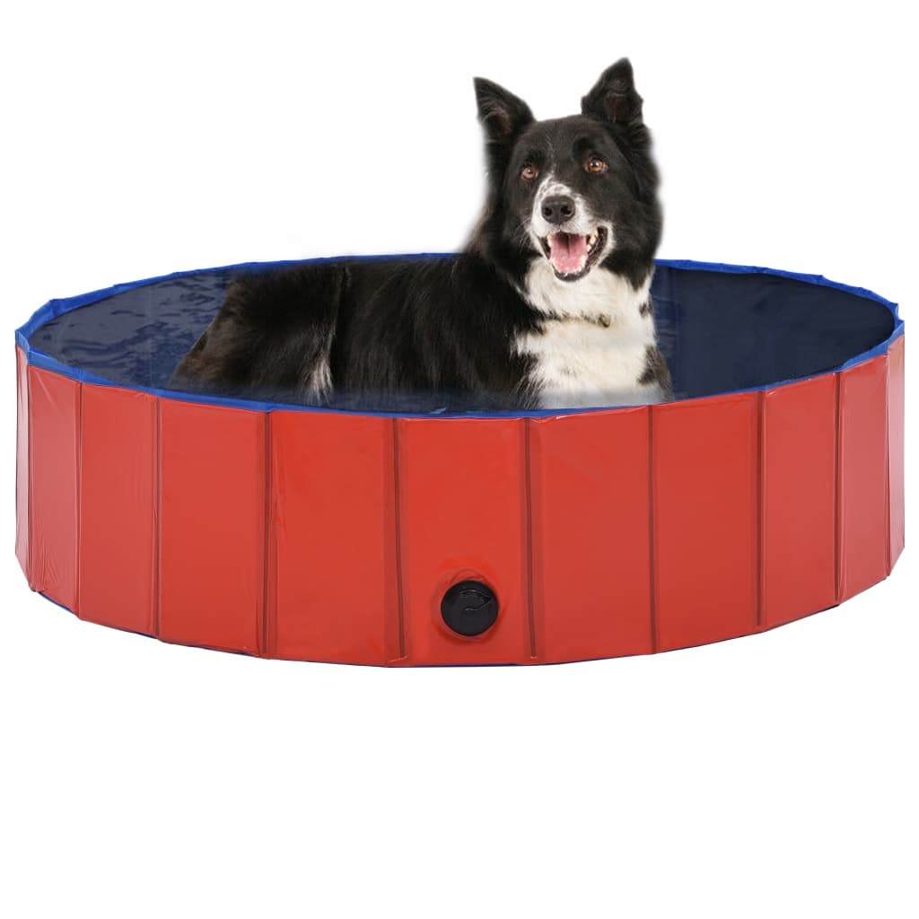 Foldable Dog Swimming Pool Red 120x30 cm PVC - Design Hut