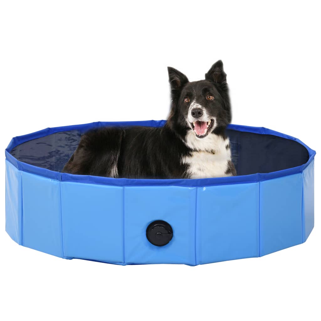 Foldable Dog Swimming Pool Blue 80x20 cm PVC - Unbeatable Bargains