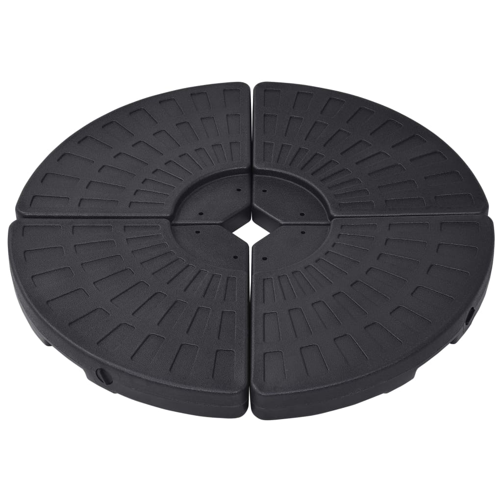 Umbrella Base Fan-shaped 4 pcs Black - Sid & Sam