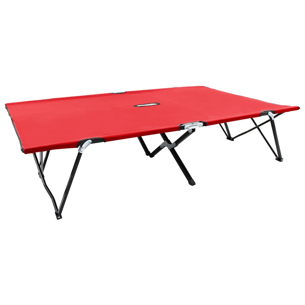 Two Person Folding Sun Lounger Red Steel - All Things Good