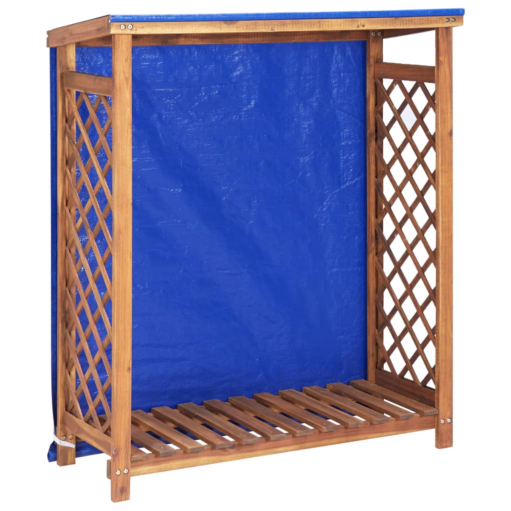 Firewood Storage Shed 105x38x115 cm Solid Acacia Wood - All Things Good