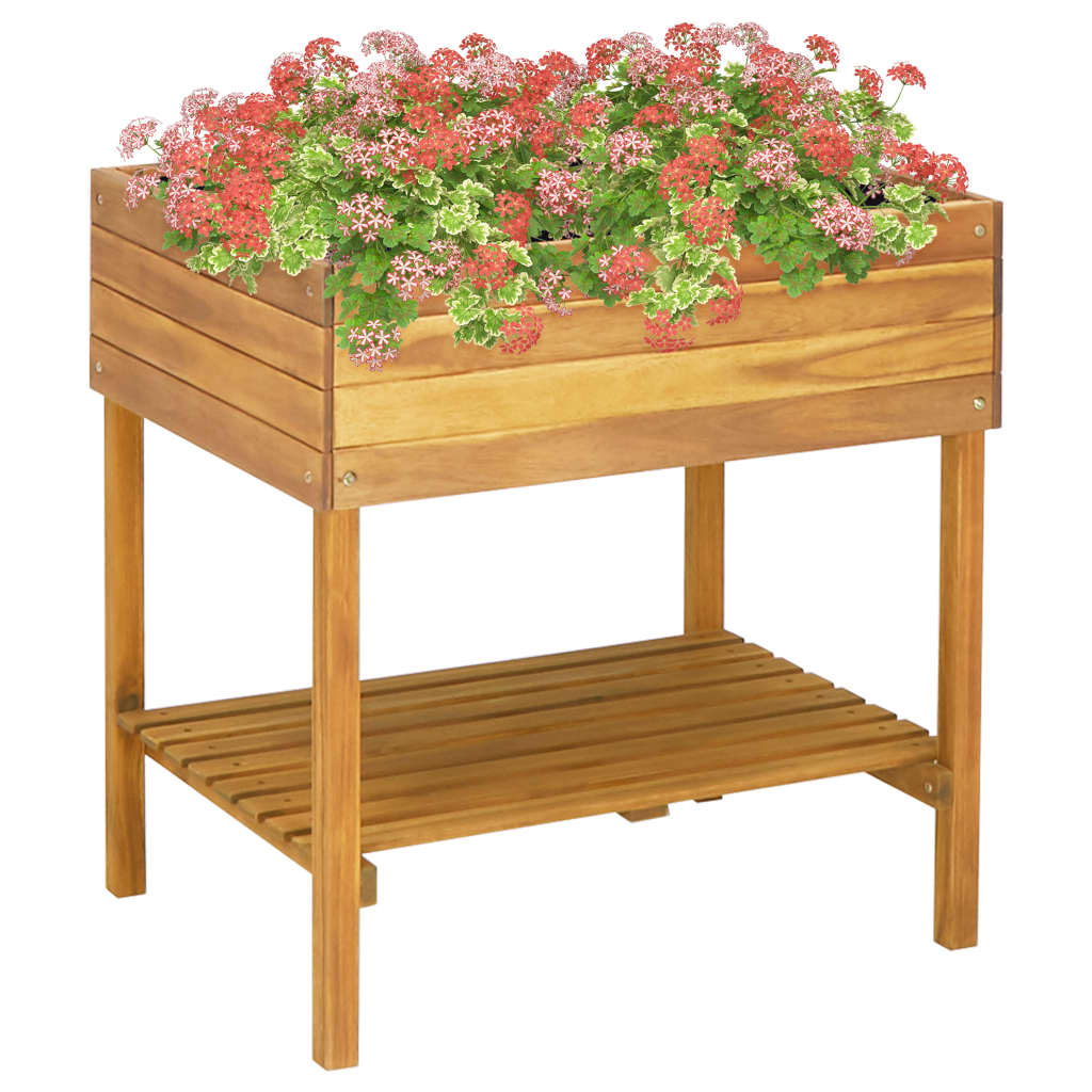 Raised Garden Planter 78.5x58.5x78.5 cm Solid Acacia Wood - Casper Homes
