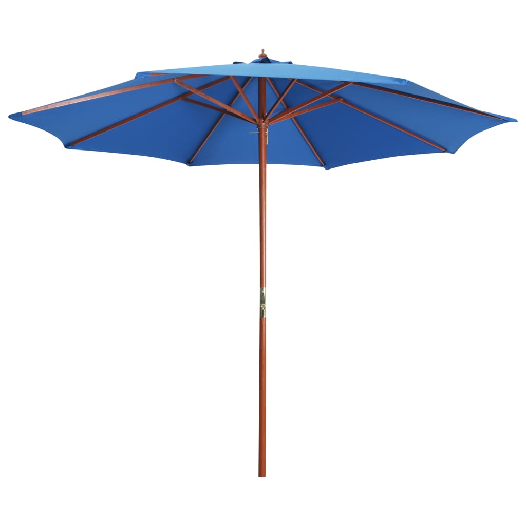 Parasol with Wooden Pole 300x258 cm Blue - Merlin Deals