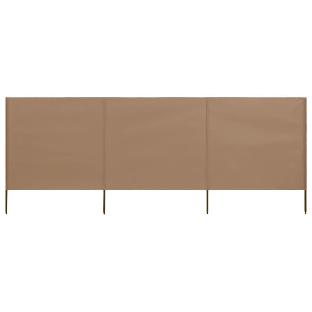 3-panel Wind Screen Fabric 400x80 cm Taupe - R and M Furniture