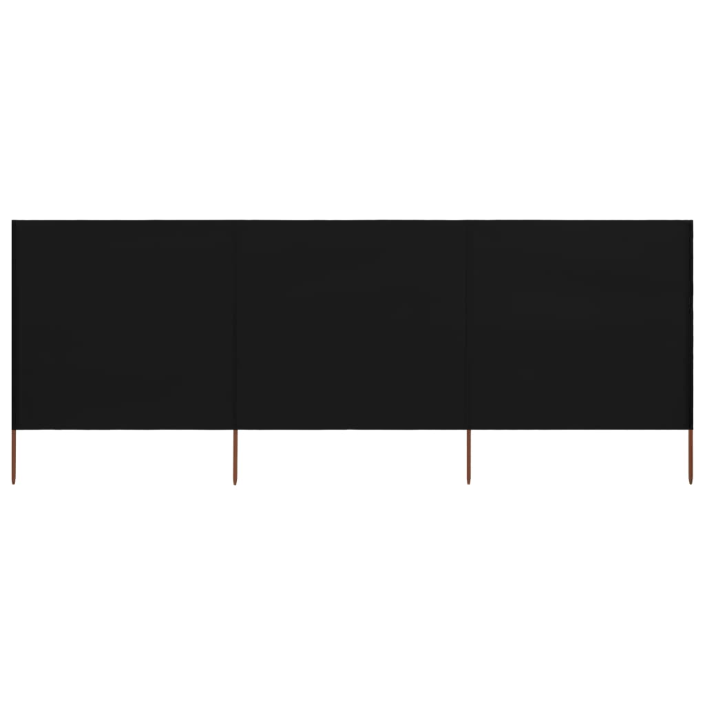 3-panel Wind Screen Fabric 400x160 cm Black - Unbeatable Bargains