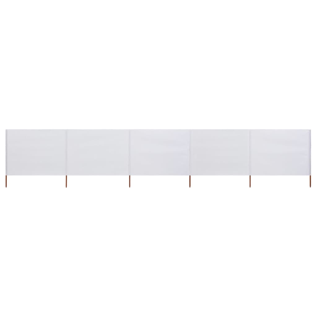5-panel Wind Screen Fabric 600x120 cm Sand White - Millennium Furniture