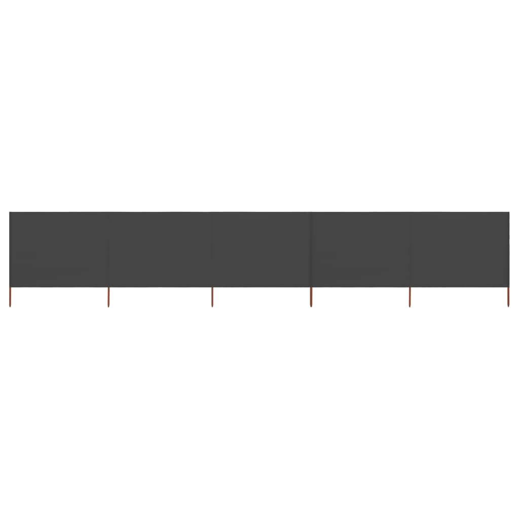5-panel Wind Screen Fabric 600x160 cm Anthracite - Discount Dealers