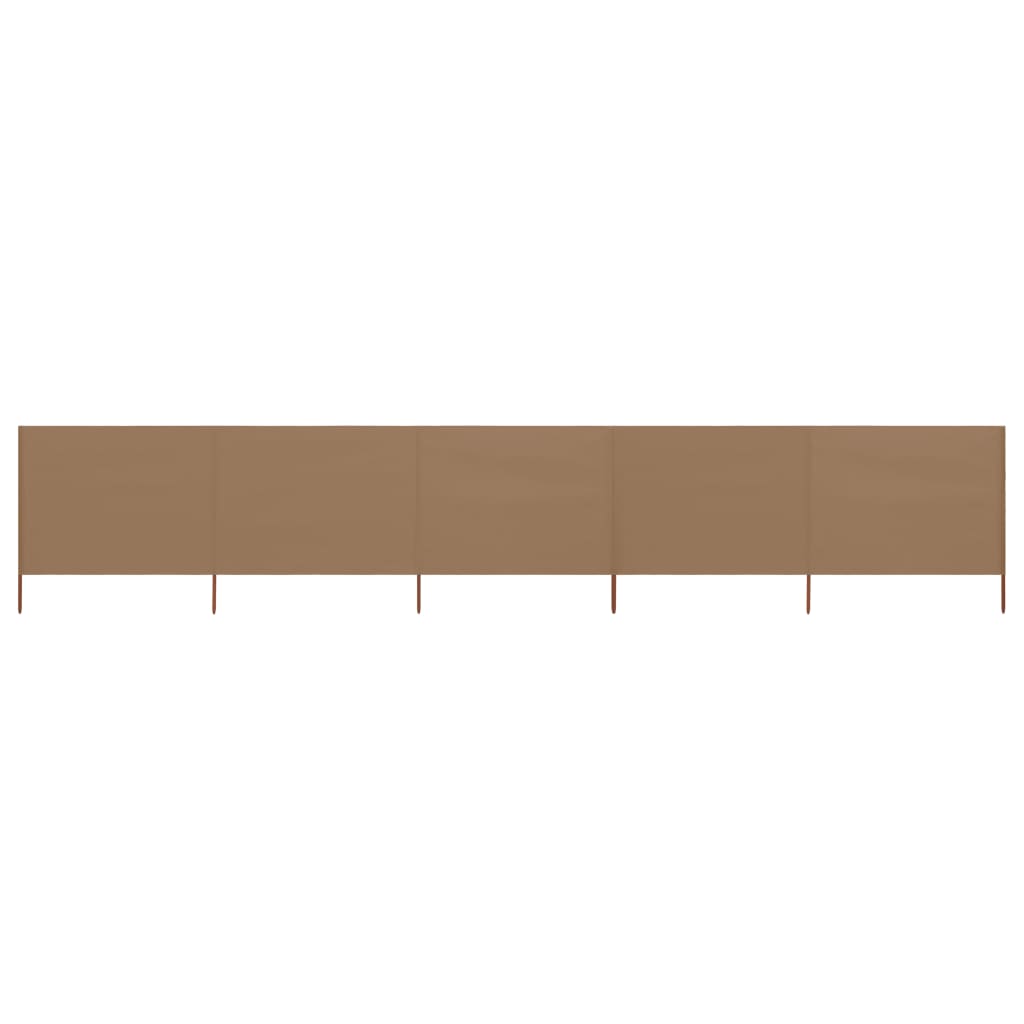 5-panel Wind Screen Fabric 600x160 cm Taupe - R and M Furniture