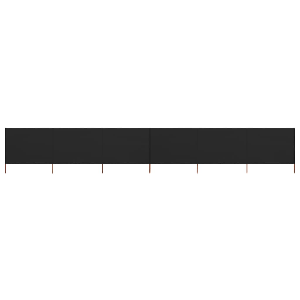 6-panel Wind Screen Fabric 800x80 cm Black - Decor Base