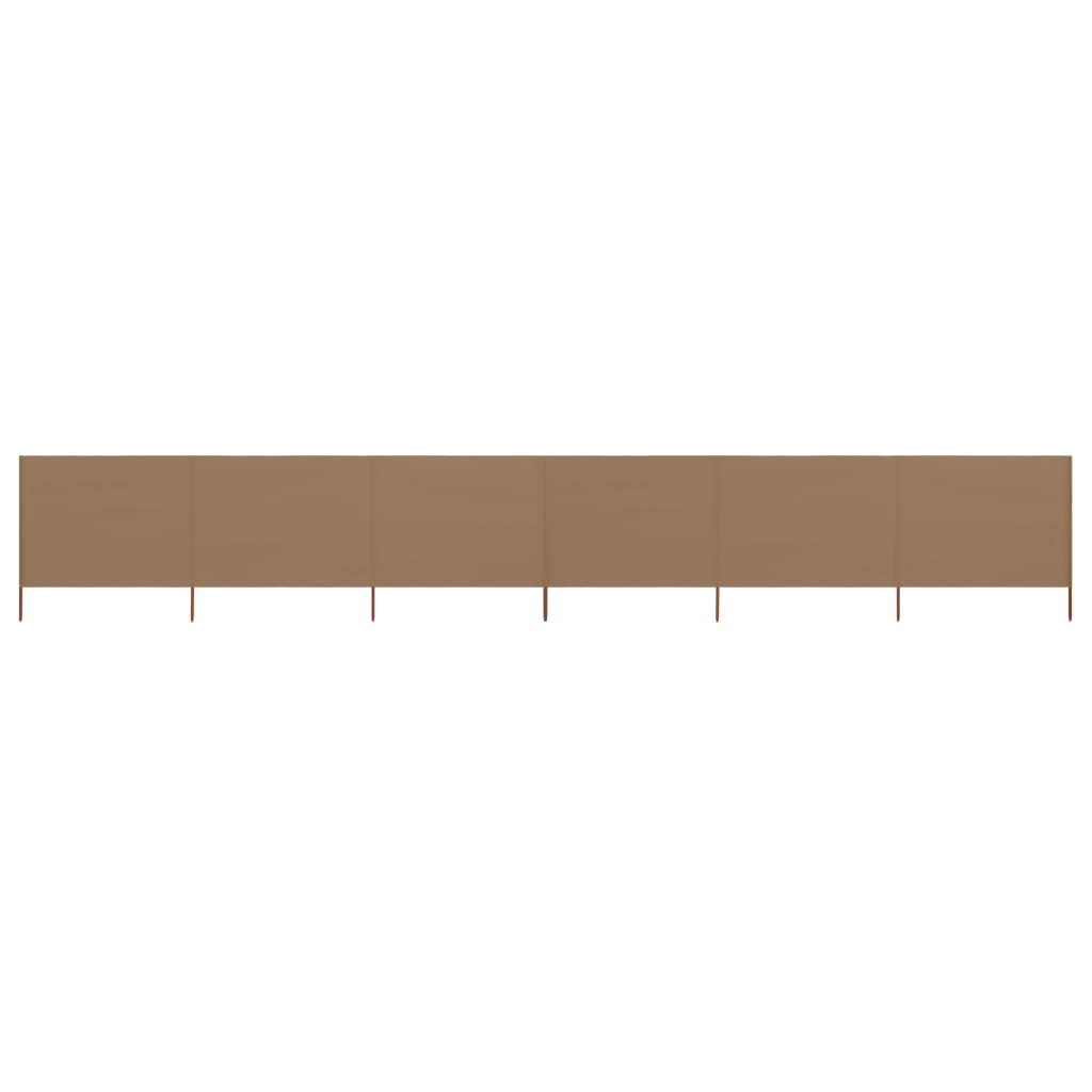 6-panel Wind Screen Fabric 800x120 cm Taupe - Discount Dealers