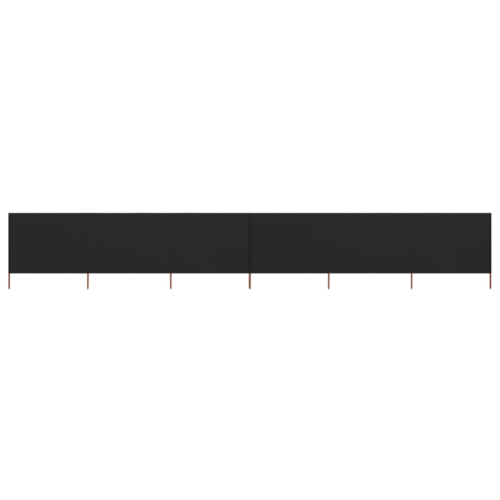 6-panel Wind Screen Fabric 800x120 cm Black - Direct Imports