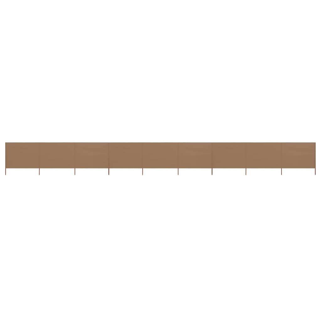 9-panel Wind Screen Fabric 1200x120 cm Taupe - R and M Furniture