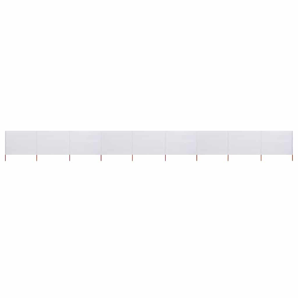 PHEHAL 9-panel Wind Screen 1200x160 cm Sand Fabric - White - Charlotte Dunes