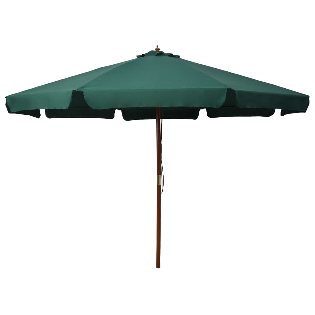 Outdoor Parasol with Wooden Pole 330 cm Green - All Things Good