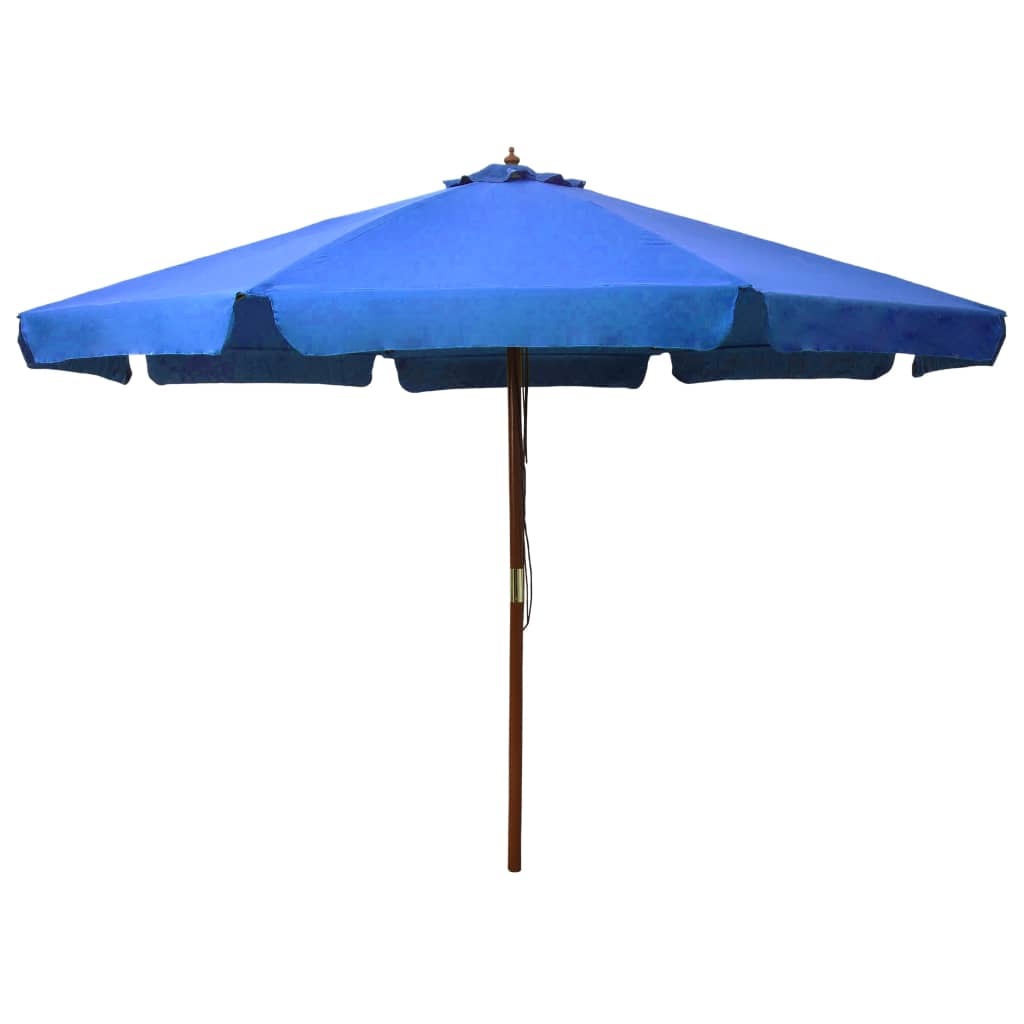 Outdoor Parasol with Wooden Pole 330 cm Azure - Discount Dealers