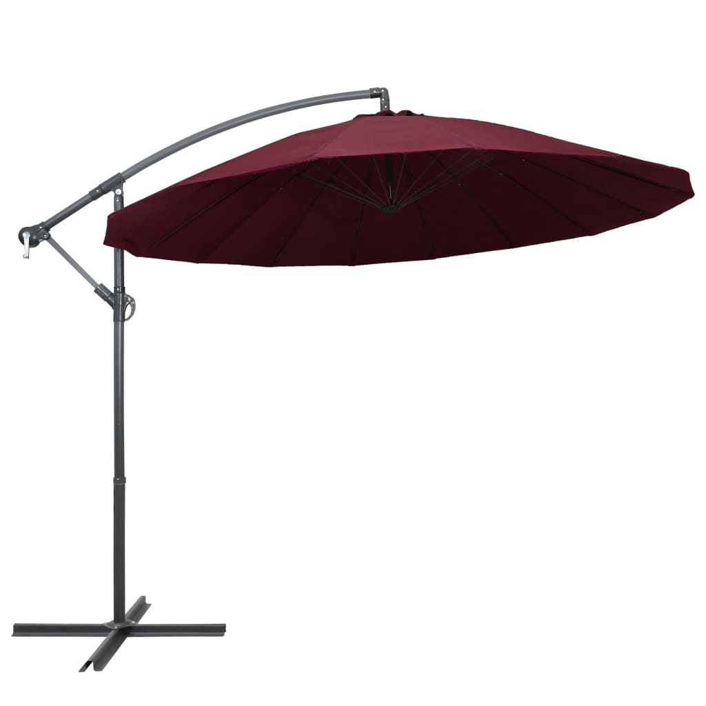 Hanging Parasol Burgundy 3 m Aluminium Pole - All Things Good