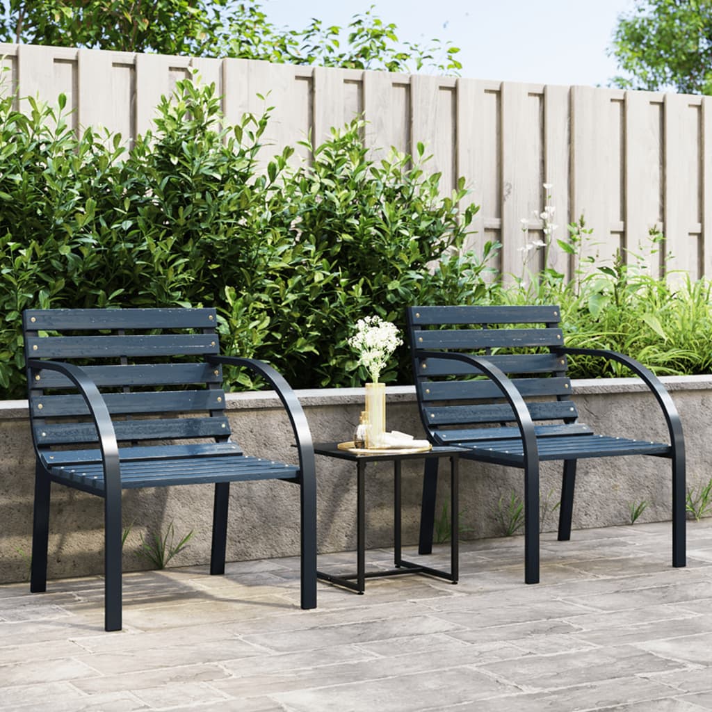 Garden Chairs 2 pcs Grey Wood - Unbeatable Bargains