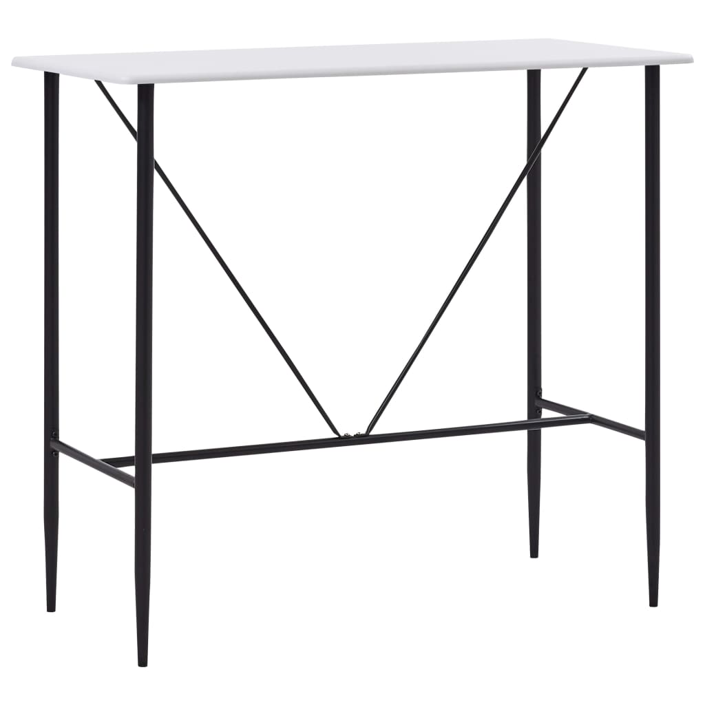 Bar Table White 120x60x110 cm MDF - Millennium Furniture