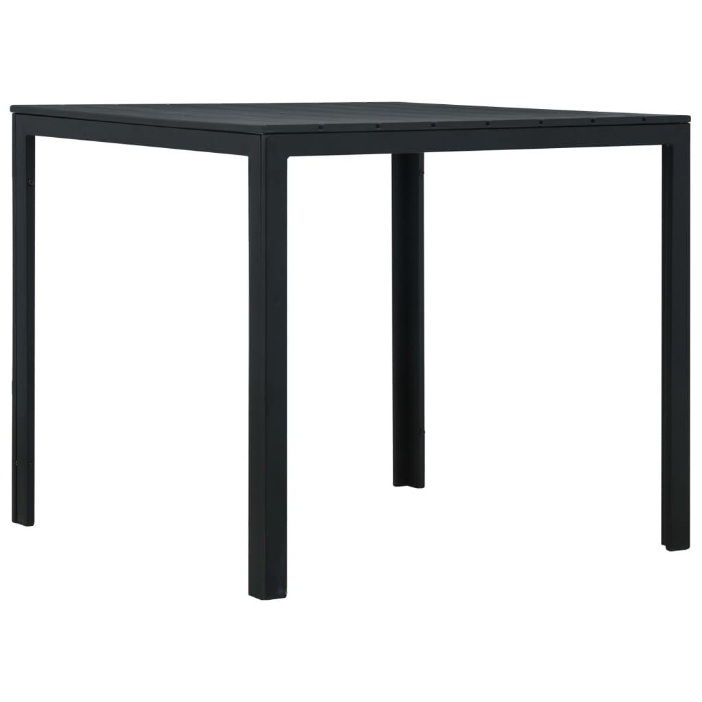 Coffee Table Black 78x78x74 cm HDPE Wood Look - Brittle & Co