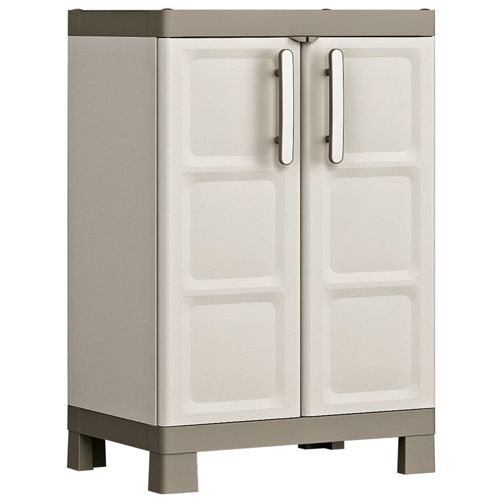 Keter Low Storage Cabinet Excellence Beige and Taupe 97 cm - Direct Imports