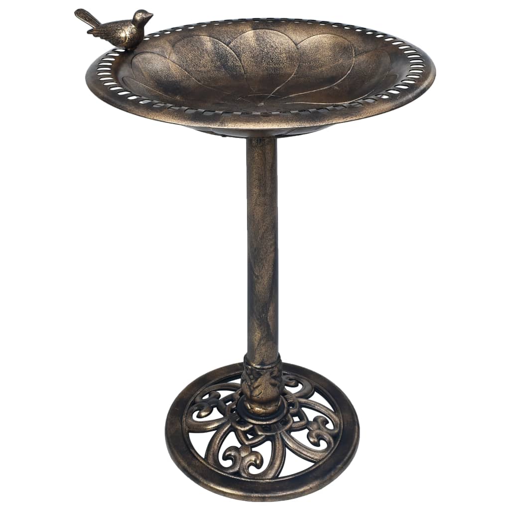 Garden Bird Bath Bronze Plastic - The Home Maker