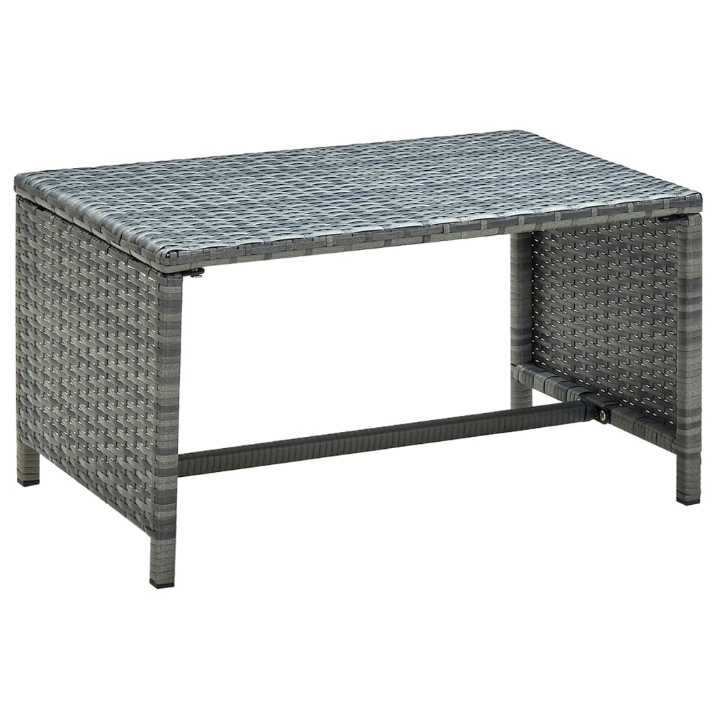 Coffee Table Anthracite 70x40x38 cm Poly Rattan - Direct Imports
