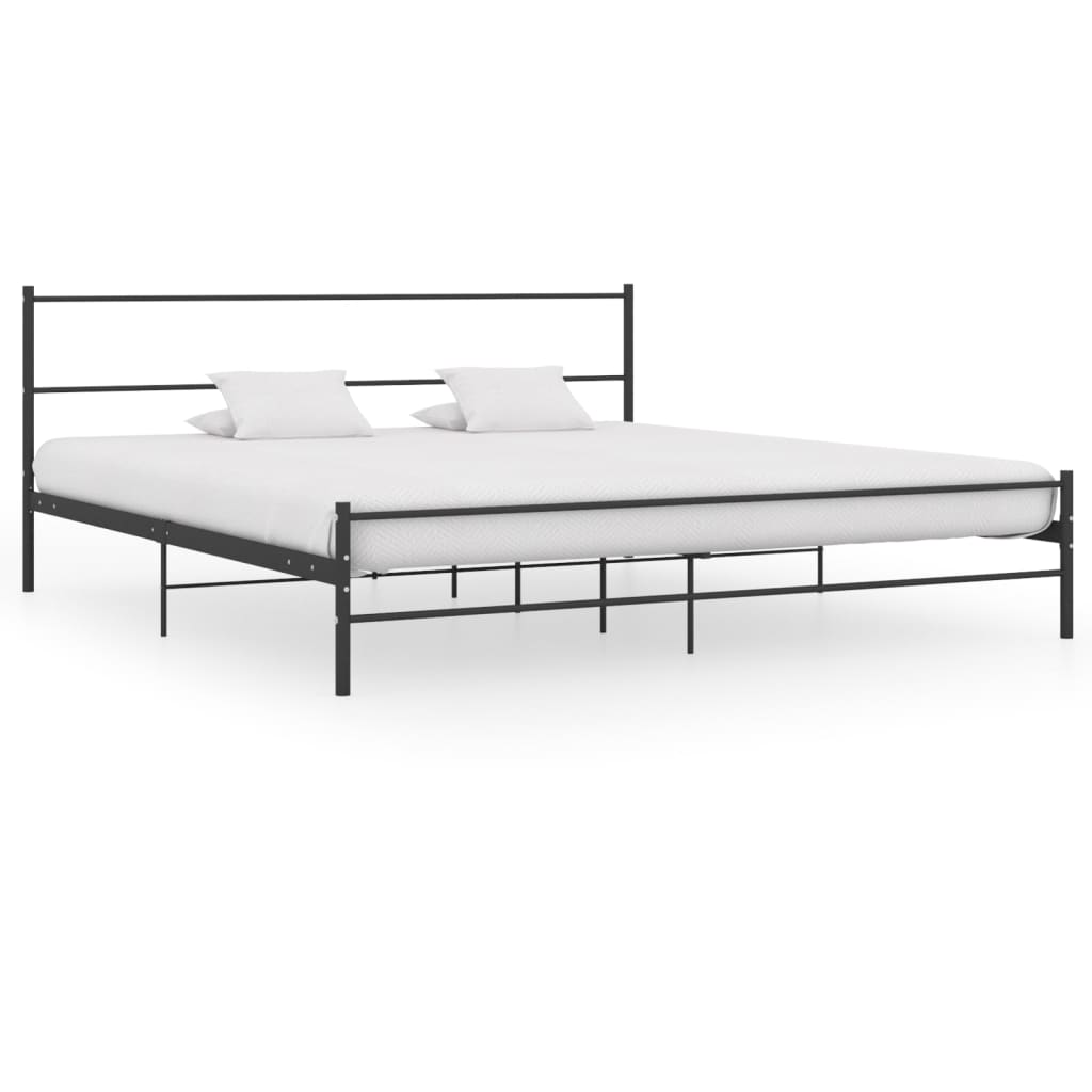 Bed Frame Black Metal 180x200 cm Super King - Style and Chic