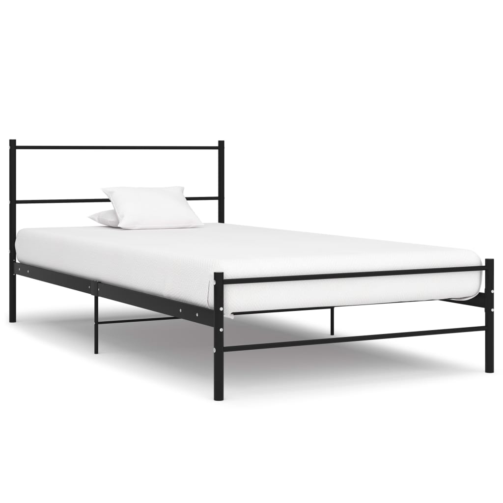 Bed Frame Black Metal 100x200 cm - All Things Good