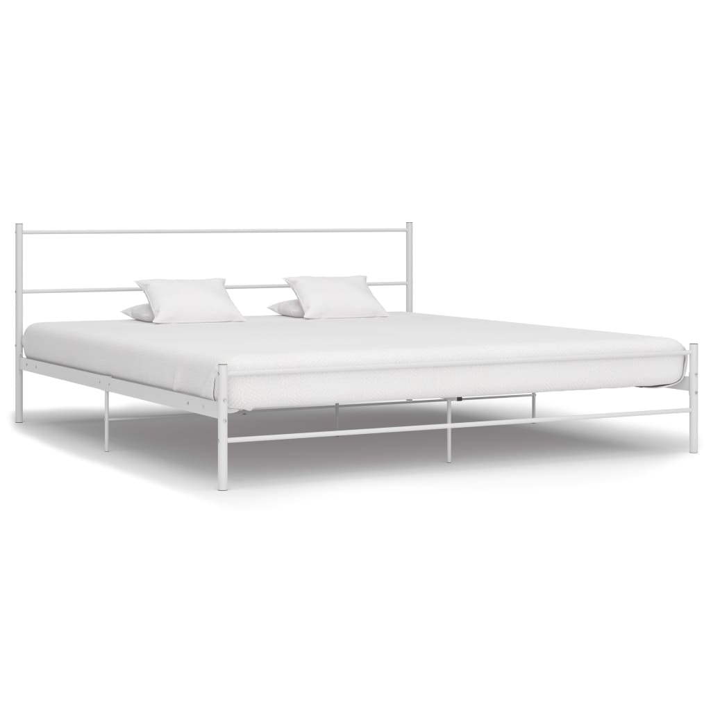 Bed Frame White Metal 160x200 cm - Millennium Furniture