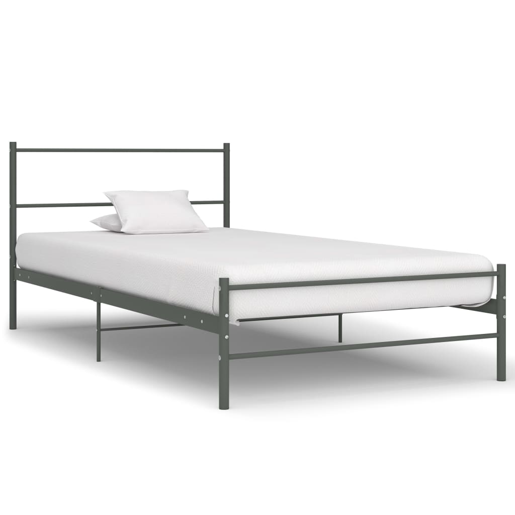Bed Frame Grey Metal 90x200 cm - Casper Homes
