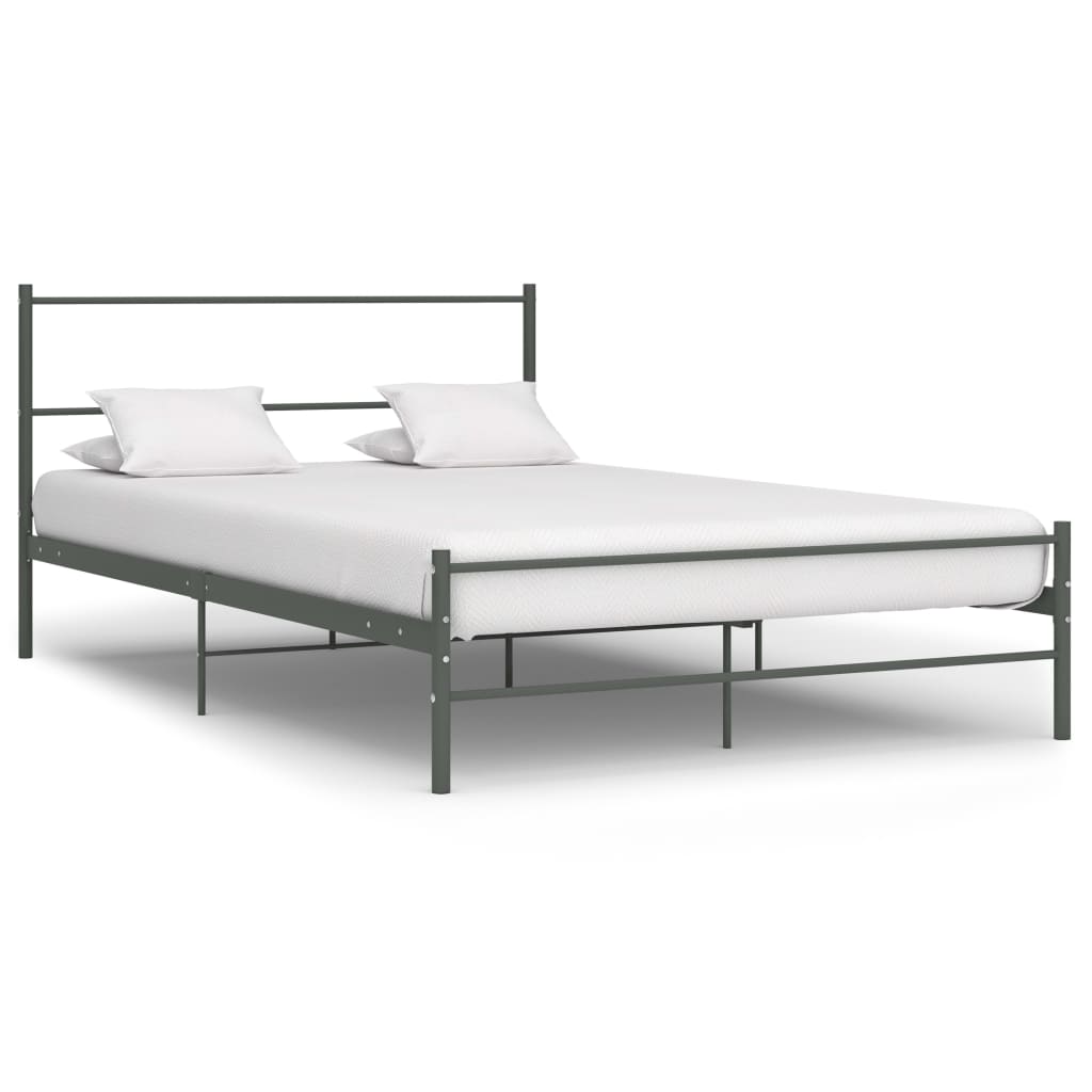 Bed Frame Grey Metal 160x200 cm - Merkel Designers