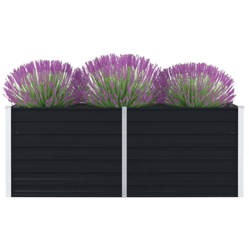 Raised Garden Bed 160x80x45 cm Galvanised Steel Anthracite - Casper Homes