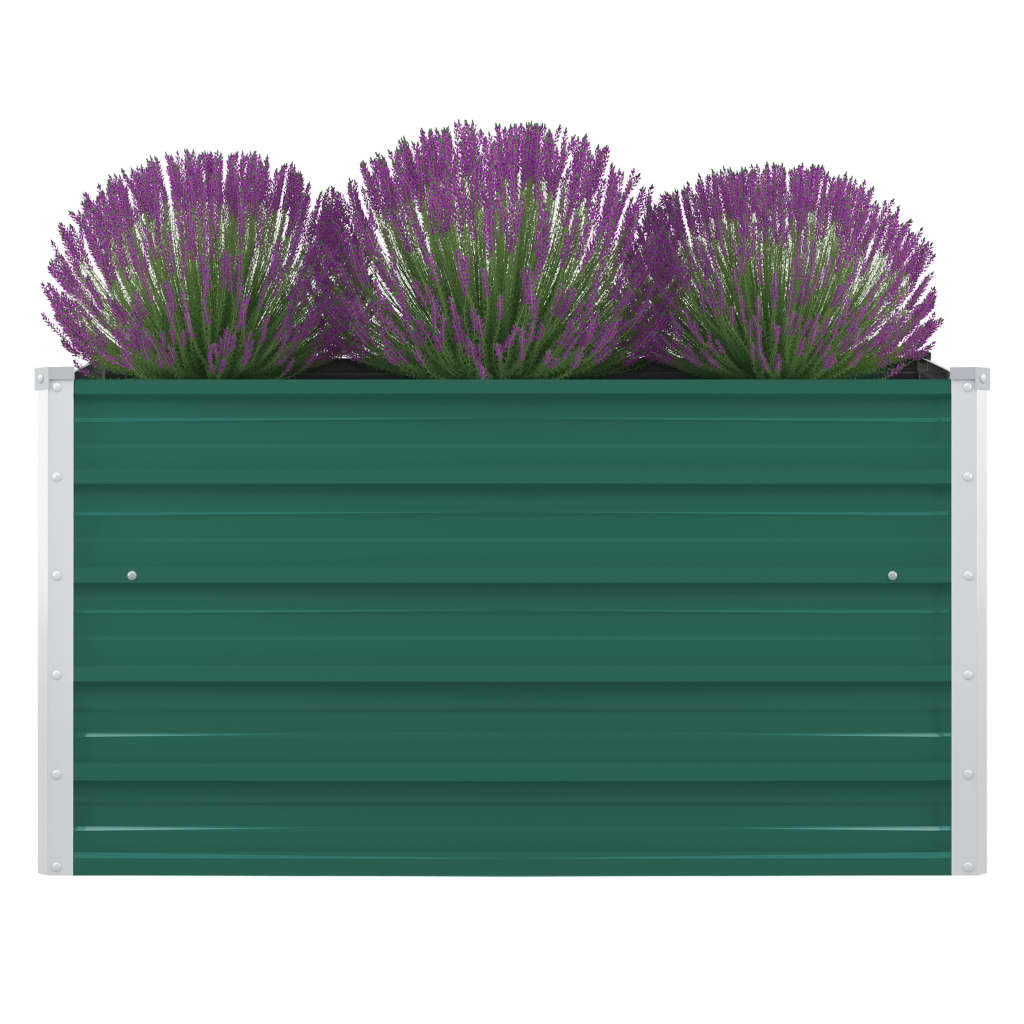 Raised Garden Bed 100x100x45 cm Galvanised Steel Green - R and M Furniture
