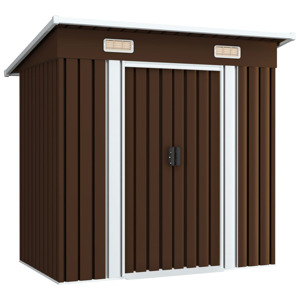 Garden Storage Shed Brown 194x121x181 cm Steel - Millennium Furniture