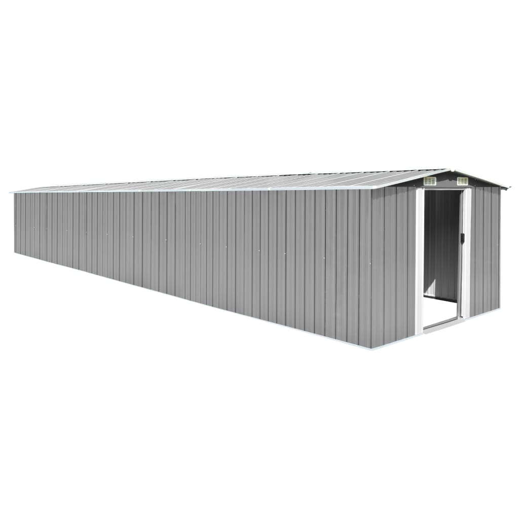 Garden Shed Grey 257x779x181 cm Galvanised steel - Direct Imports