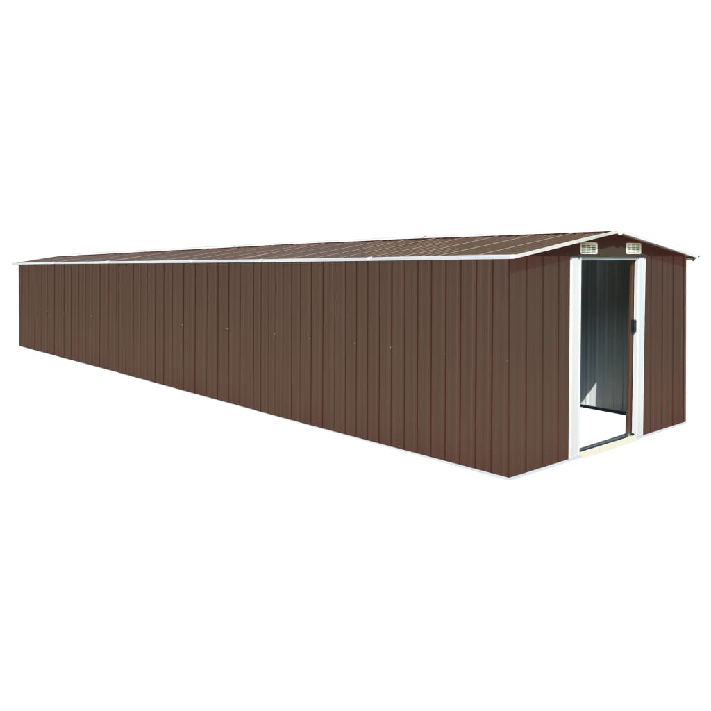 Garden Shed Brown 257x779x181 cm Galvanised steel - Tyrell & Tyrell