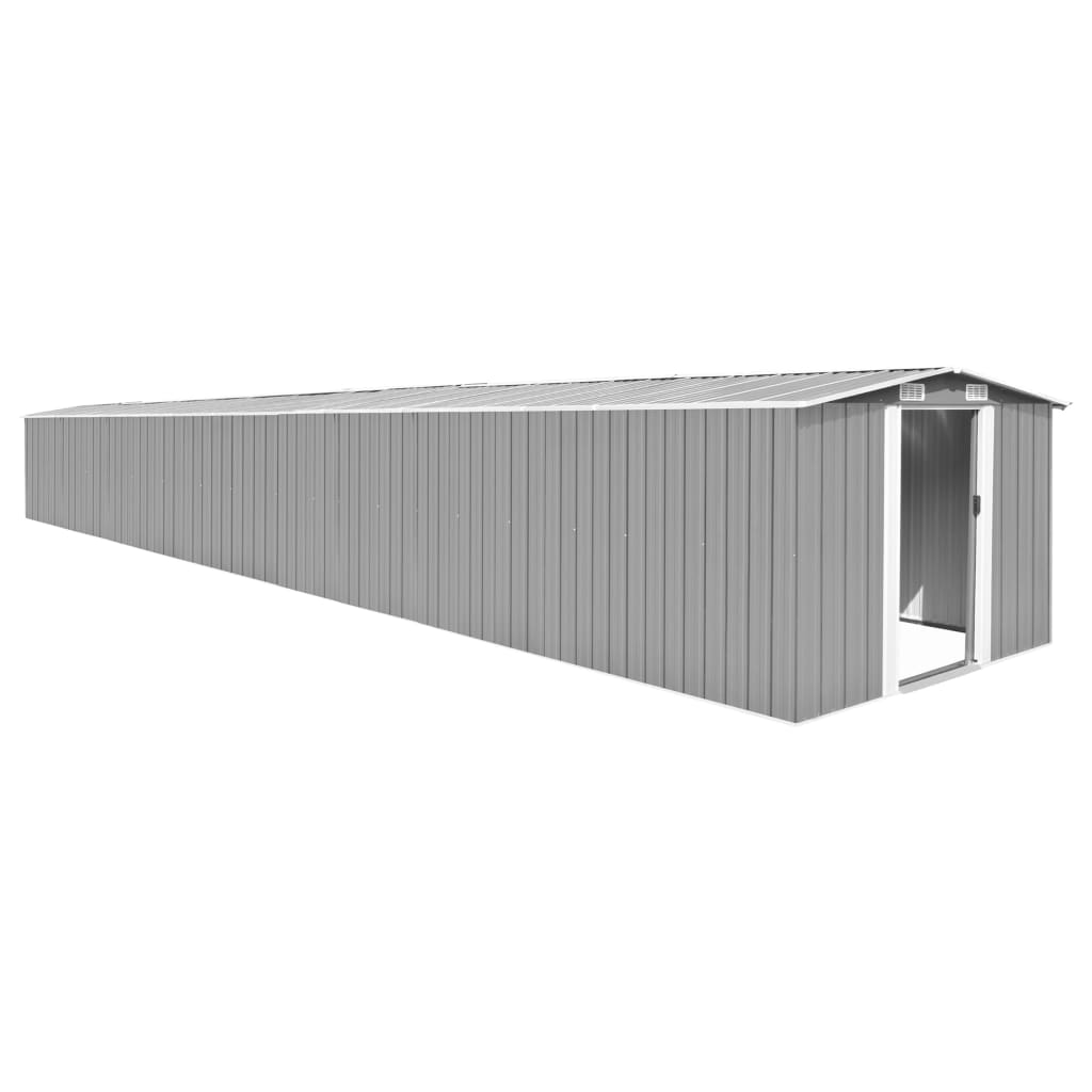 Garden Shed Grey 257x990x181 cm Galvanised steel - Tyrell & Tyrell
