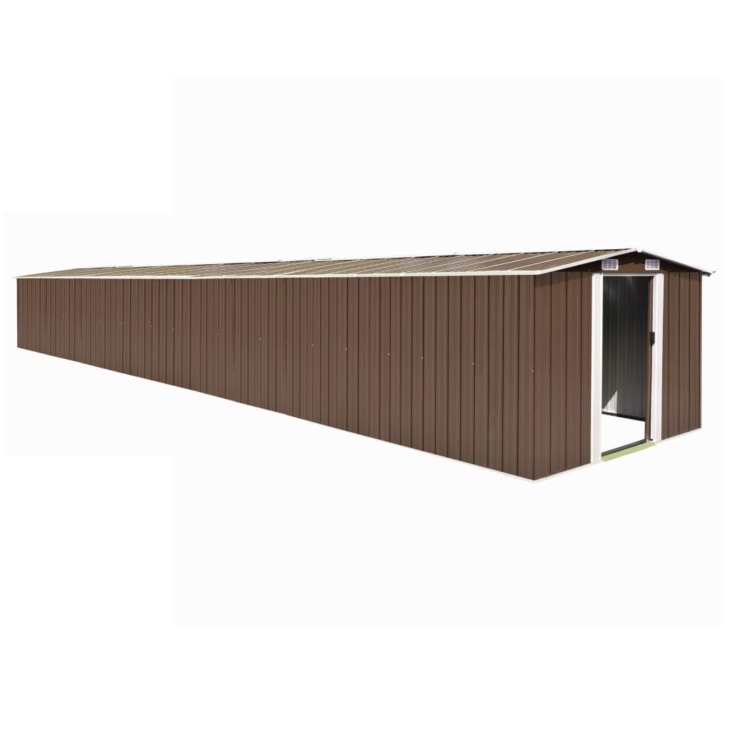 Garden Shed Brown 257x990x181 cm Galvanised steel - Casper Homes