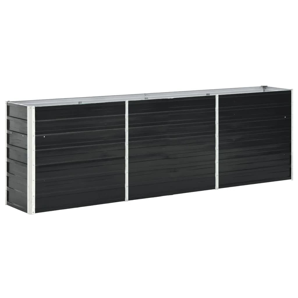 Garden Raised Bed Galvanised Steel 240x40x77 cm Anthracite - Merkel Designers
