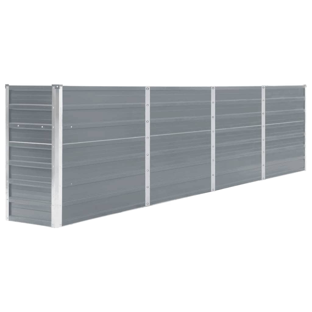 Raised Garden Bed 320x40x77 cm Galvanised Steel Grey - Merkel Designers
