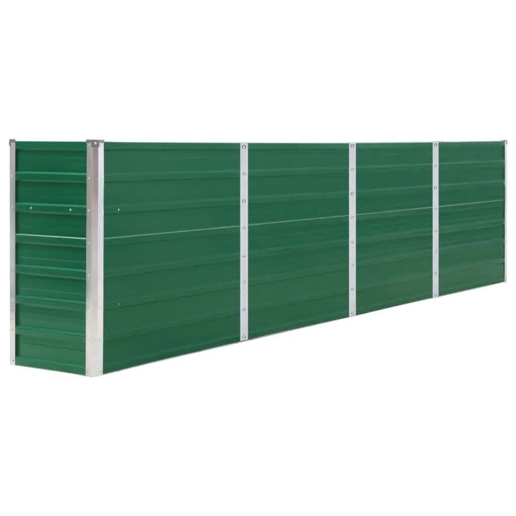 Raised Garden Bed 320x40x77 cm Galvanised Steel Green - Brittle & Co