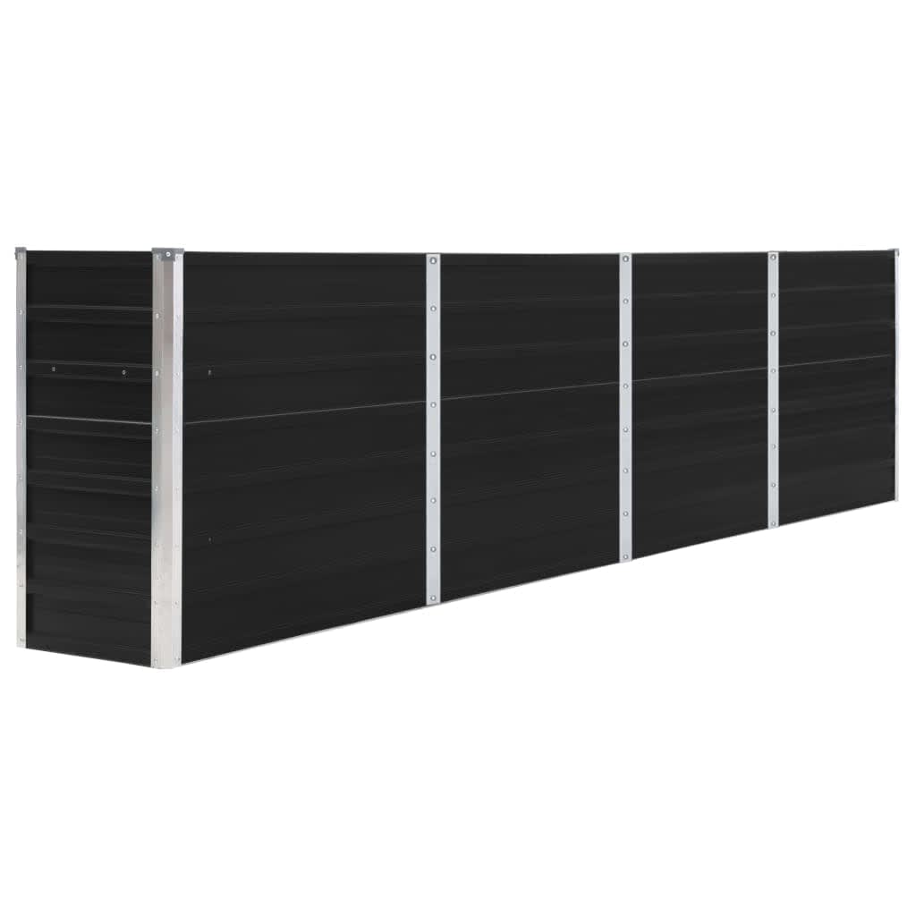 Raised Garden Bed 320x40x77 cm Galvanised Steel Anthracite - Discount Dealers