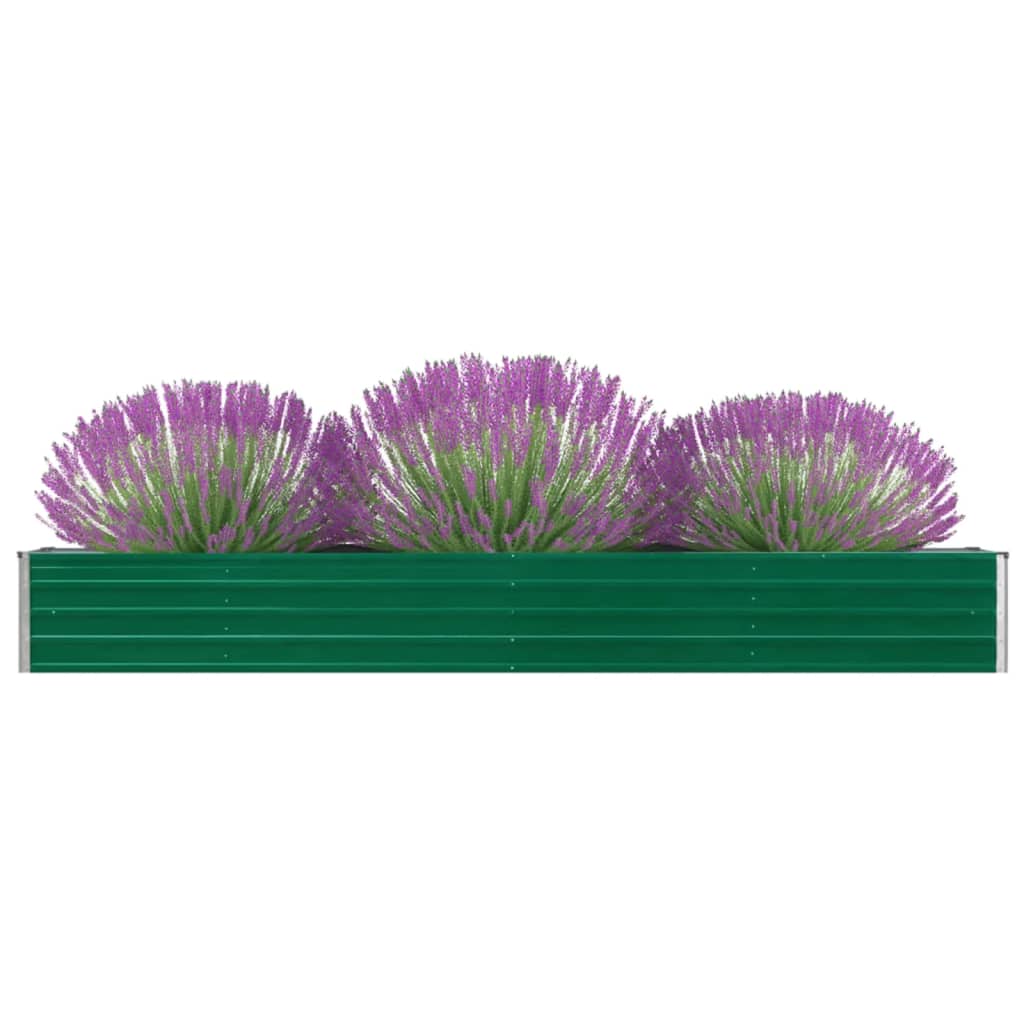 Garden Raised Bed Galvanised Steel 320x40x45 cm Green - Design Hut