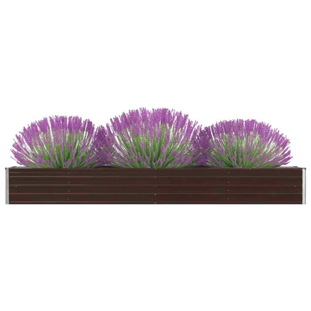 Garden Raised Bed Galvanised Steel 320x40x45 cm Brown - Tyrell & Tyrell
