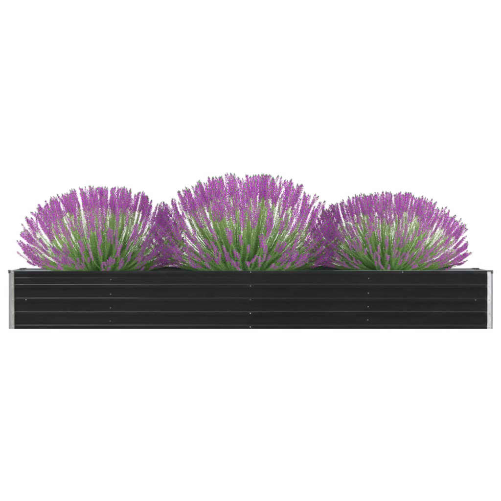 Garden Raised Bed Galvanised Steel 320x40x45 cm Anthracite - Merkel Designers