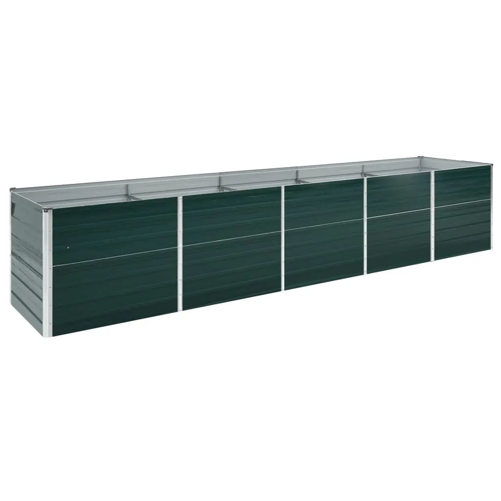 Garden Raised Bed Galvanised Steel 400x80x45 cm Green - Merlin Deals