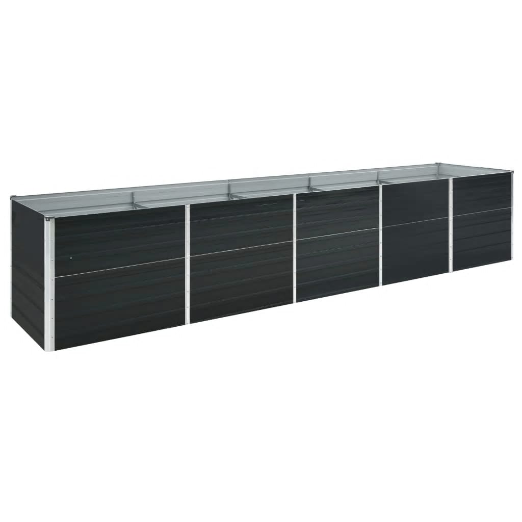 Garden Raised Bed Galvanised Steel 400x80x45 cm Anthracite - R and M Furniture
