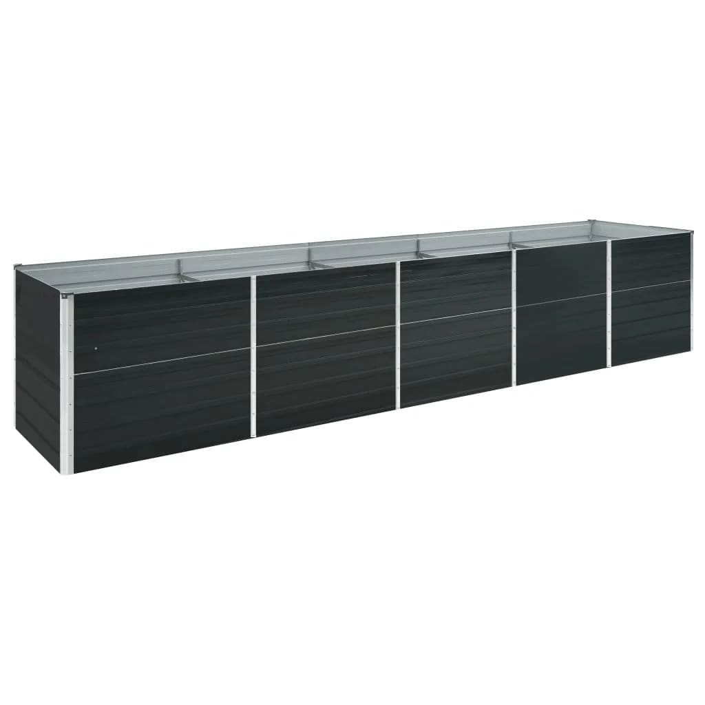 Garden Raised Bed Galvanised Steel 400x80x77 cm Anthracite - Brittle & Co